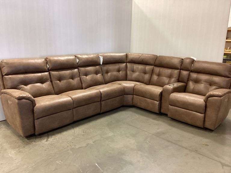 FLEXSTEEL 7-pc Leather Sectional
