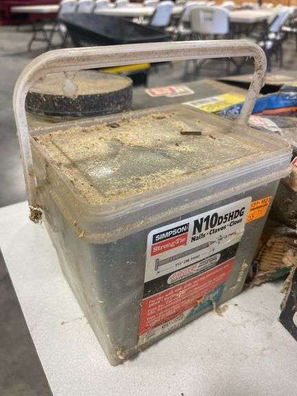 Tote of nails - many in original boxes
