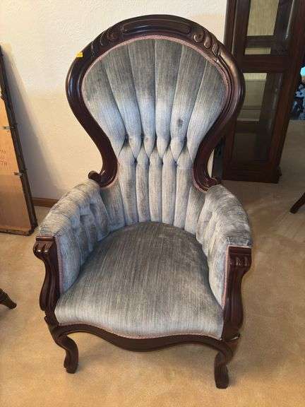 Vintage Victorian Style Upholstered Arm Chair