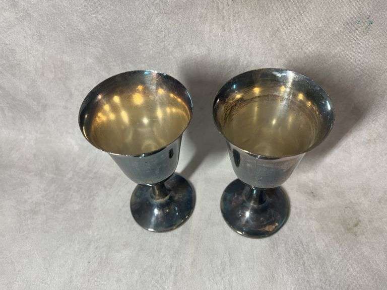Wine Goblets, Possibly Sterling, 9 oz total weight
