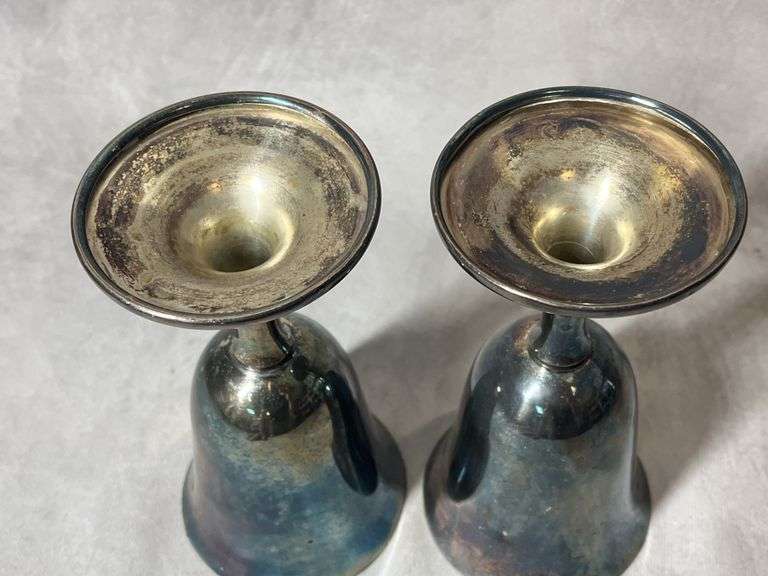 Wine Goblets, Possibly Sterling, 9 oz total weight