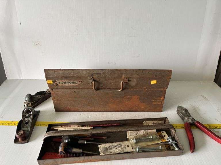Toolbox with Snips, Rulers, Planers, Etc.