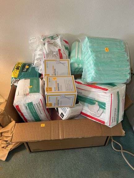 Assortment of Medical Supplies, Adult Briefs
