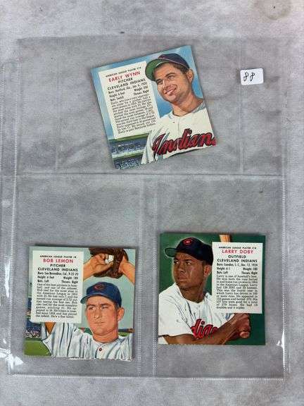 (3) 1955 Red Man Cards - Doby, Lemon & Wynn - No Tabs