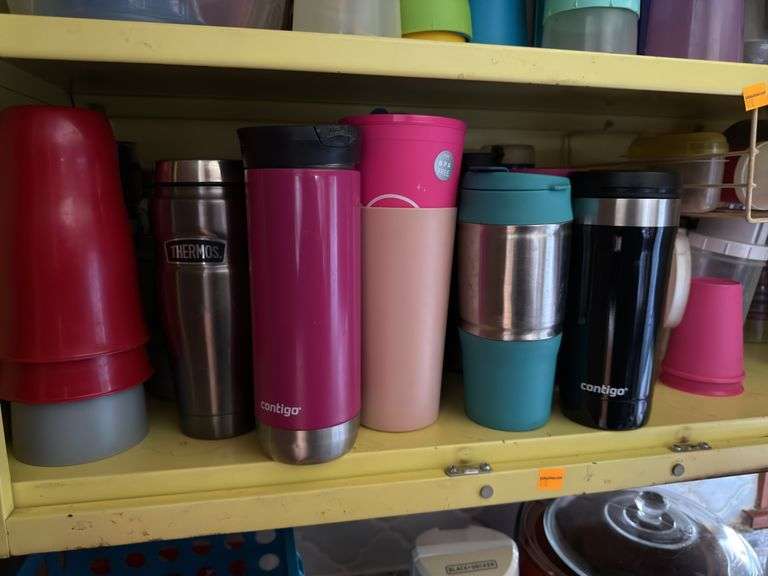 CROCKPOT, CAKE BOWLS, CUPS/WATER BOTLES, AND MORE