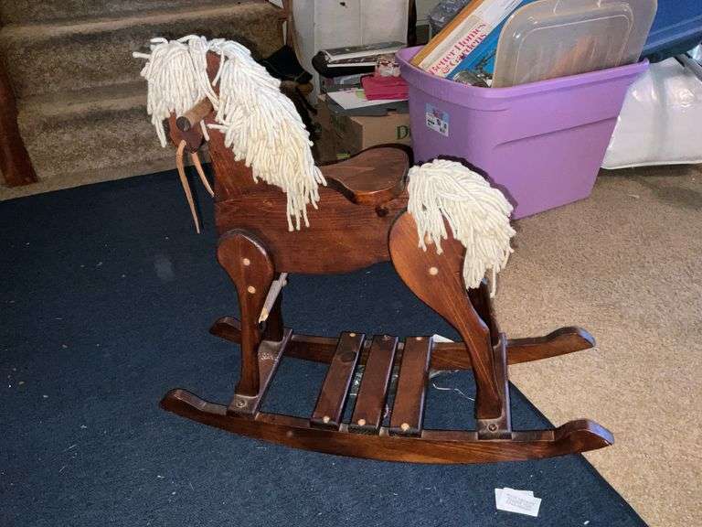 SMALL WOODEN ROCKING HORSE