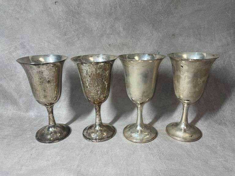 Wallace Sterling Wine Goblets, 1 lb. 1 oz total weight