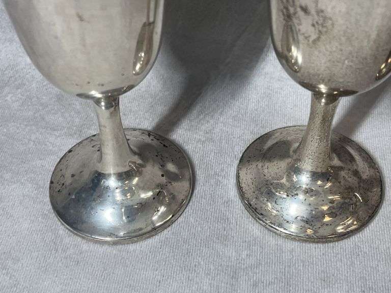 Wallace Sterling Wine Goblets, 1 lb. 2 oz total weight