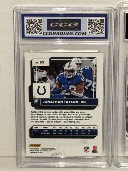2022 Panini Donruss Jonathan Taylor Press Proof Gold (CCG 10), 2023 Topps Composite Emmitt Smith Res