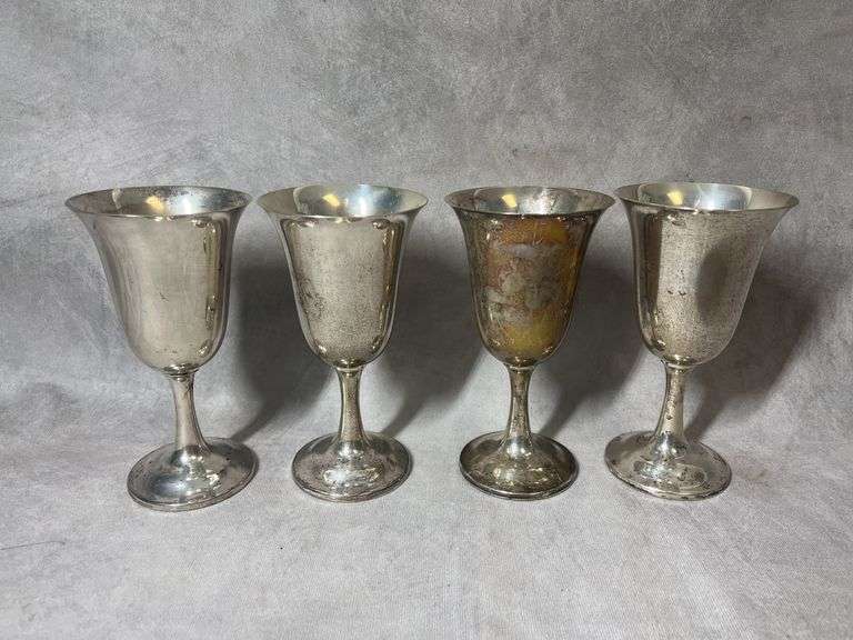 Wallace Sterling Wine Goblets, 1 lb. 2 oz total weight