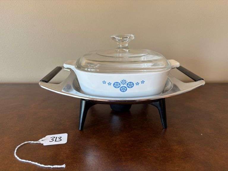 CorningWare Blue Cornflower Casserole Dish with Trivet
