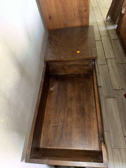 ANTIQUE WOOD AND PAINTED DRYSINK