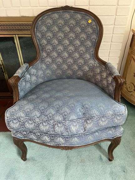 Blue Vintage Wingback Chair
