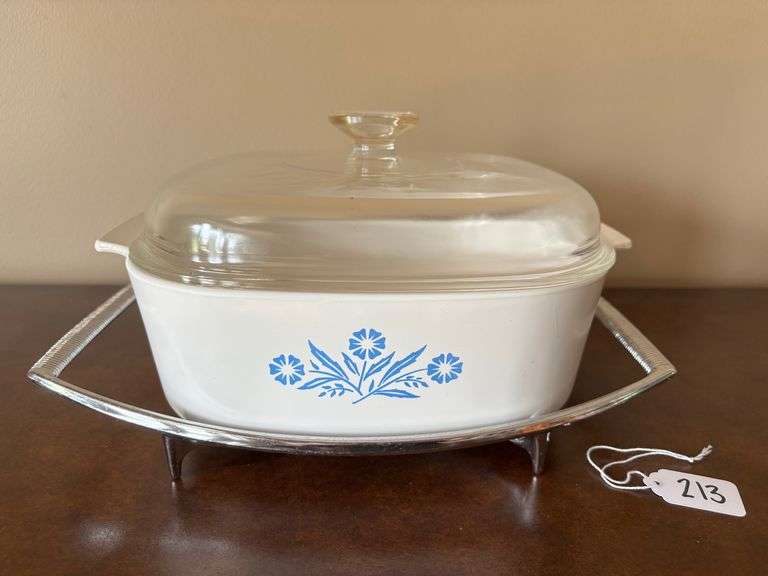 CorningWare Blue Cornflower Casserole Dish with Trivet