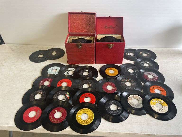 (2) packs of vintage records - 45s