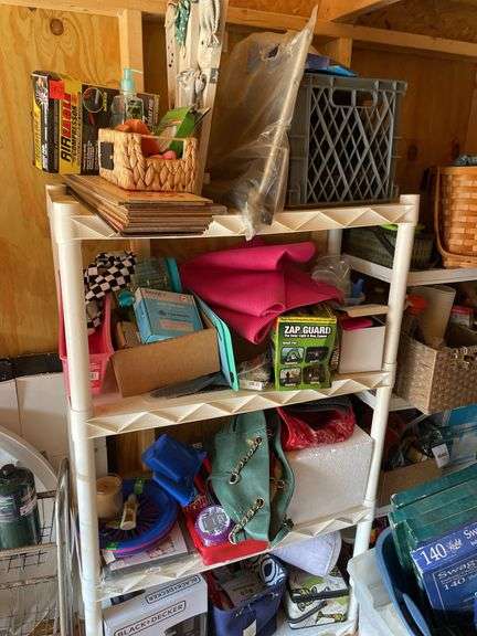 PLASTIC SHELF AND ALL CONTENTS PICTURED