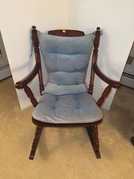 Wooden Rocking Chair w/ Removable Cushion