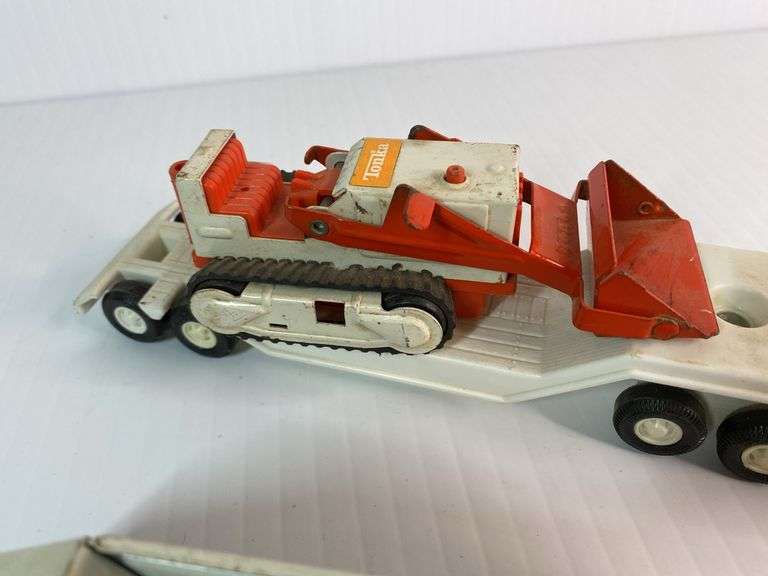 1970s Tonka Semi-Hauler with Bulldozer, Dump Trailer & Trucks Set