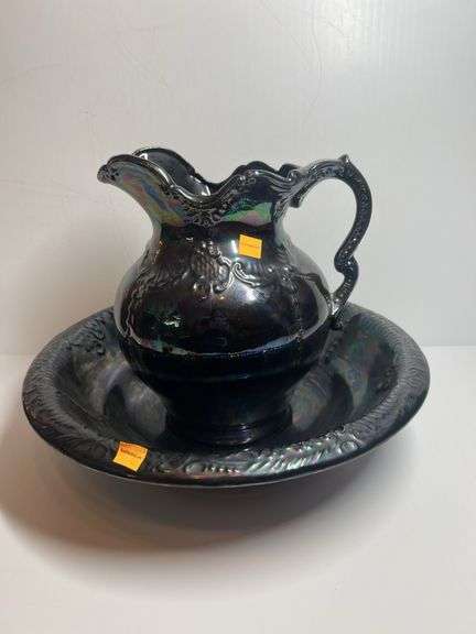 Carnival Glazed Pitcher and Basin