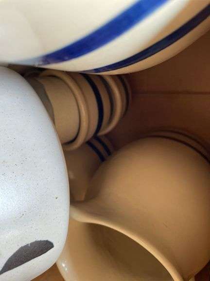 VARIETY OF STONEWARE PITCHERS AND CANISTERS