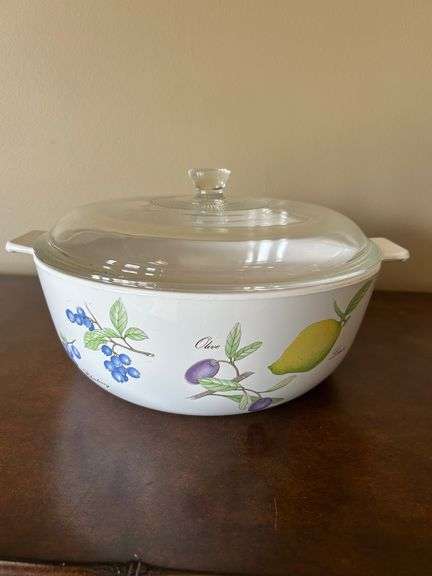Narumi Neoceram Casserole Dish with Fruit Pattern and Lid