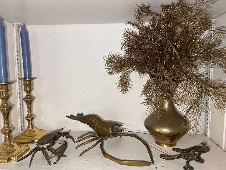 Contents of 1 Shelf- Brass Decor