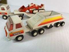 1970s Tonka Semi-Hauler with Bulldozer, Dump Trailer & Trucks Set
