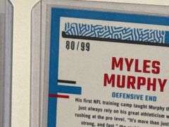 2023 Donruss Optic Myles Murphy Autographed Blue Refractor RC (#’d 80/99), 2022 Donruss Elite David