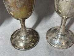 Wallace Sterling Wine Goblets, 1 lb. 2 oz total weight