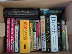 Box of books - historical, business, fiction, and more