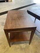 (2) brown matching wooden end tables