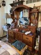 DRESSER WITH MIRROR AND CONTENTS