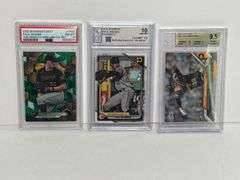 2024 Topps Now Paul Skenes (BGS 9.5), 2024 Bowman Paul Skenes Prospect (MGC 10), and 2023 Bowman’s B