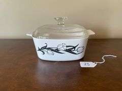 Corning Ware Lyrics Black Tulips A-1-B Casserole Dish with Lid