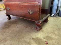 VINTAGE SECRETARY DESK WITH CHINA HUTCH
