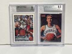 1992-93 UD McDonalds Shaquille O’Neal (BGS 9) and 1998-99 Fleer Brilliants Dirk Nowitzki RC (BGS 8.5