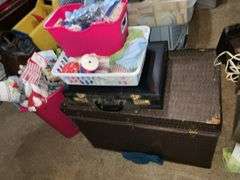 CHEST AND VARIETY OF SEWING SUPPLIES