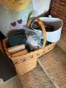 3 STAIRWAY BASKETS AND CONTENTS