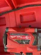 Milwaukee pack out and tool box with drill, impact, battery and charger