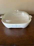 CorningWare Blue Filligree Browning Skillet with Lid