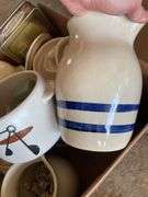 VARIETY OF STONEWARE PITCHERS AND CANISTERS
