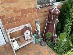OUTDOOR DECOR BENCH, LIGHTHOUSE AND MORE