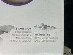 (16) boxes of Avalon extreme performance waterproof flooring - stone gray