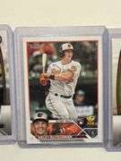 2024 Topps Bo Bichette Single Jumbo Relic Card, 2023 Bowman Gunnar Henderson RC, 2023 Topps Adley Ru