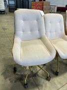 (3) matching rivet celine upholstered home office task chairs