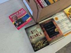 Box of books - historical, business, fiction, and more