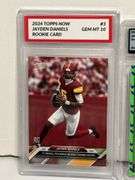 2024 Panini Score-A-Treat Jayden Daniels Green Bats RC (Mint 9) and 2024 Topps Now Jayden Daniels RC