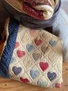 ASSORTMENT OF QUILTS/BLANKETS, AND CATS MEOW FIGURES