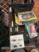 COFFEE TABLE, CIGARETTE MACHINE, CHRISTMAS TREE AND DECOR