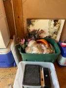 TOTE WITH FLORAL DECOR, MONEY BOX, AND MIRROR